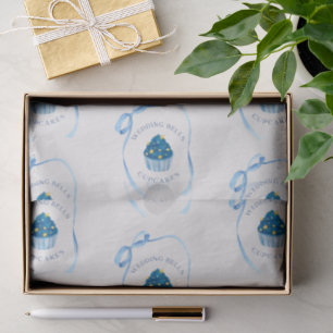 Wedding Bells Cupcakes Blue Bridal Showers Favor Tissue Paper