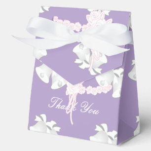 Wedding Bells Floral Lilac Thank You    Favor Boxes