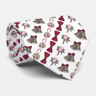 Wedding Bells Flowers Boutonniere Bow Groom Tie