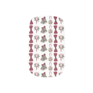 Wedding Bells Flowers Pink Rose Bride Nail Art