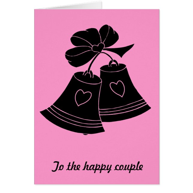 Wedding bells, fuschia cards (Front)
