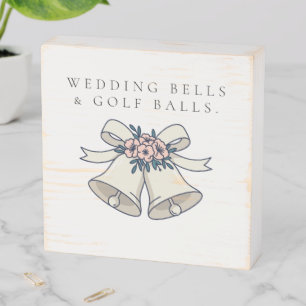 'Wedding Bells & Golf Balls' Golf Course Wedding Wooden Box Sign