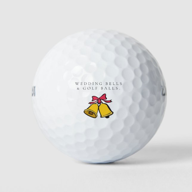 'Wedding Bells & Golf Balls' Wedding Favor Gift  Balls (Front)