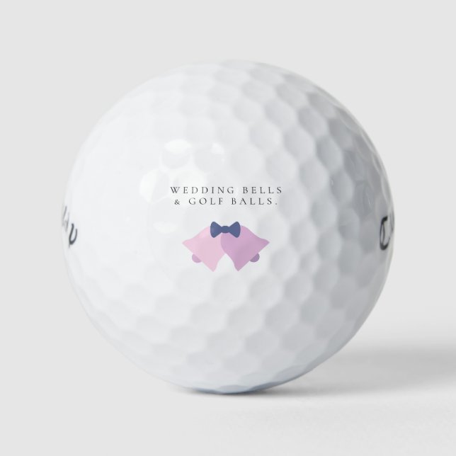 'Wedding Bells & Golf Balls' Wedding Favor Gift  Balls (Front)