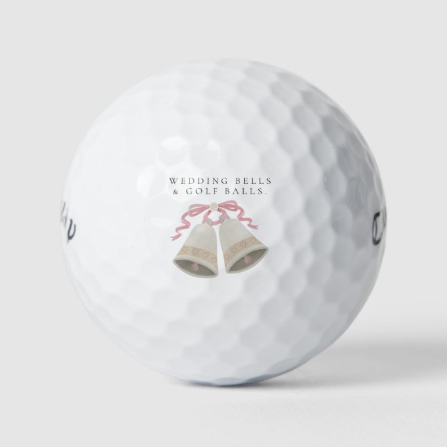 'Wedding Bells & Golf Balls' Wedding Favor Gift  Balls (Front)