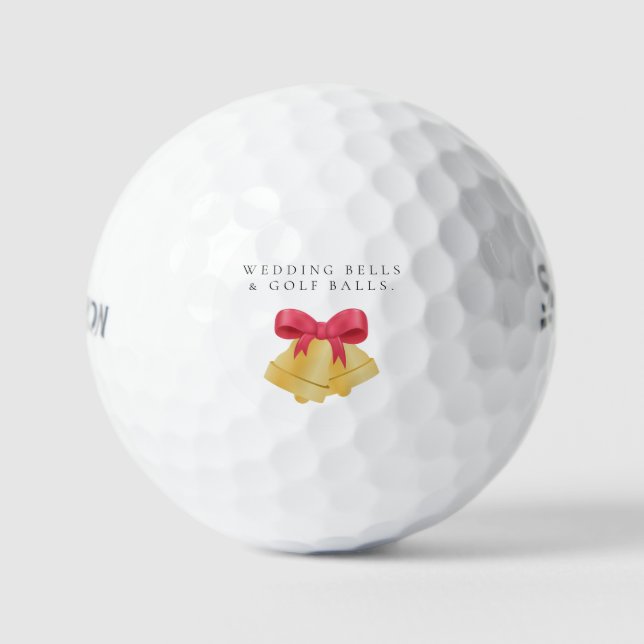 'Wedding Bells & Golf Balls' Wedding Favor Gift  Balls (Front)