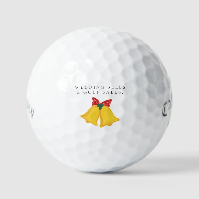 'Wedding Bells & Golf Balls' Wedding Favor Gift  Balls (Front)