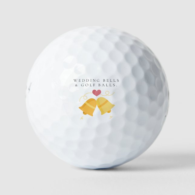 'Wedding Bells & Golf Balls' Wedding Favor Gift  Balls (Front)