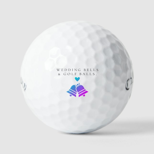 'Wedding Bells & Golf Balls' Wedding Favor Gift  Balls (Front)