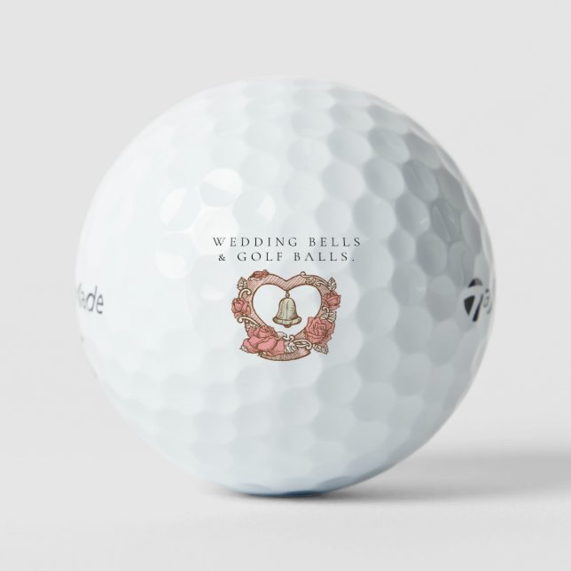 'Wedding Bells & Golf Balls' Wedding Favor Gift  Balls (Front)