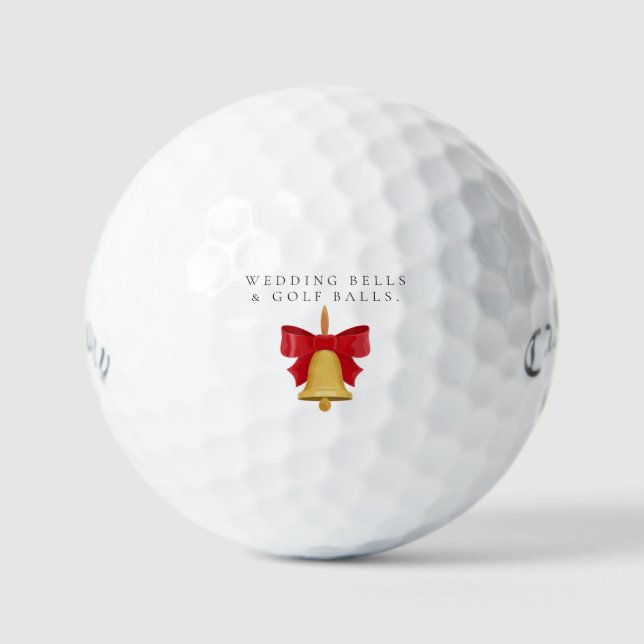 'Wedding Bells & Golf Balls' Wedding Favor Gift  Balls (Front)