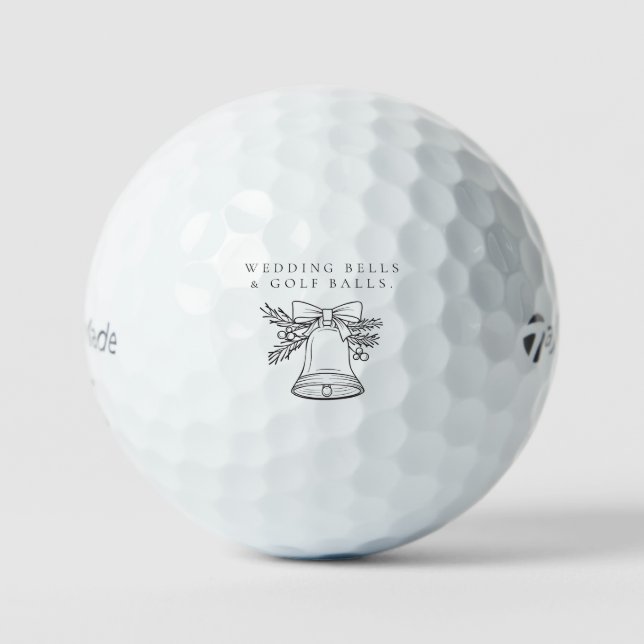 'Wedding Bells & Golf Balls' Wedding Favor Gift  Golf Balls (Front)
