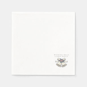 'Wedding Bells & Golf Balls' Wedding Favor Gift Napkins