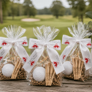 'Wedding Bells & Golf Balls' Wedding Favor Gift Satin Ribbon