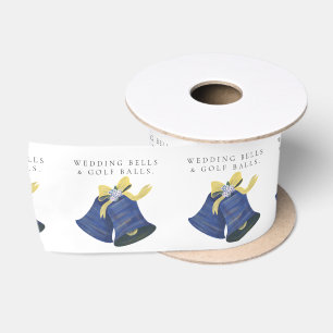 'Wedding Bells & Golf Balls' Wedding Favor Gift Satin Ribbon