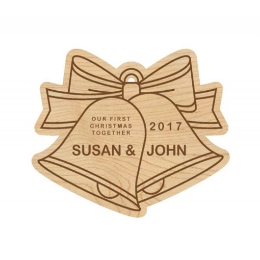 Wedding Bells Laser Cut Christmas Ornament (Front)