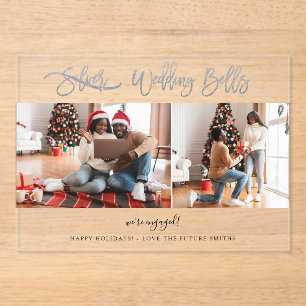 Wedding Bells Multi Photo Engagement Acrylic Invitations