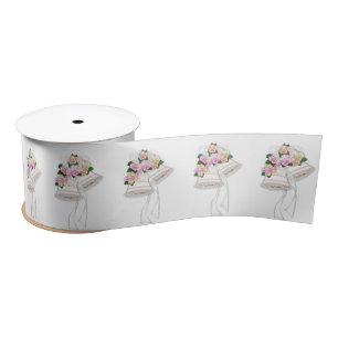 Wedding Bells On White Satin Ribbon