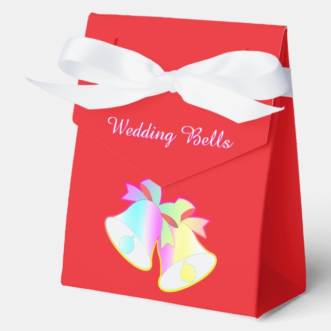 Wedding Bells Red  Favor Boxes (Front)