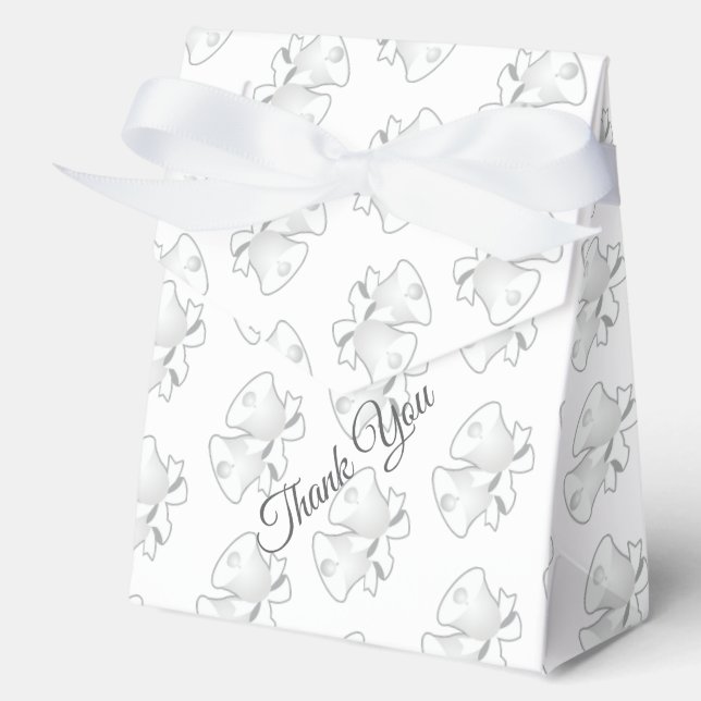 Wedding Bells Repeat  White   Favor Boxes (Front)