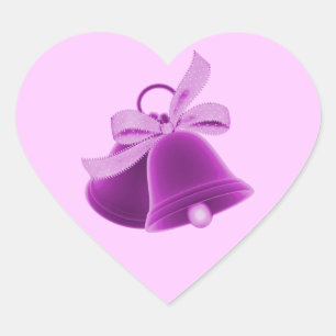 "Wedding Bells" - Rich Purple [a] Heart Sticker