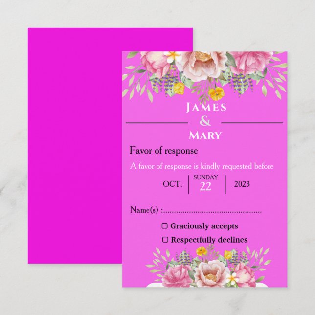 WEDDING BELLS RSVP CARD (Front/Back)