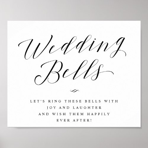 Wedding Bells Send Off Calligraphy Wedding Sign
