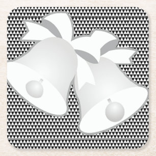 Wedding Bells Square Paper Coaster