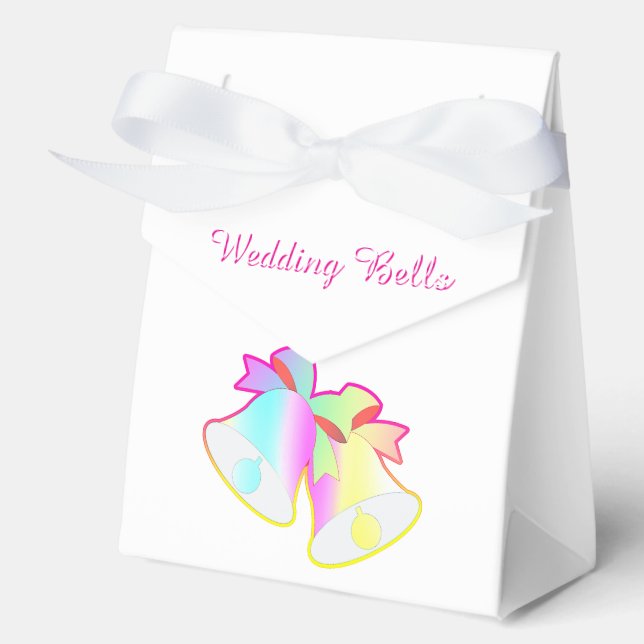 Wedding Bells White   Favor Boxes (Front)
