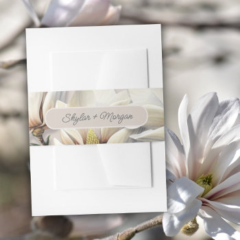 Wedding Belly Band White Magnolia Flowers by sandpiperWedding at Zazzle
