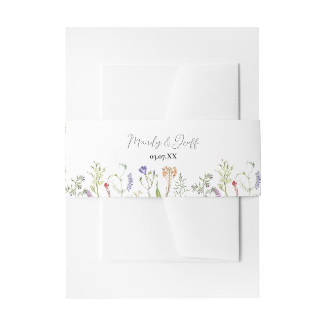 Wedding Belly Band Wildflower Floral Delicate (Front Example)