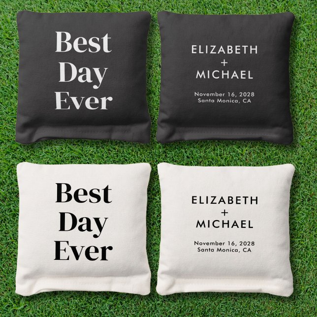 Wedding Best Day Ever Cornhole Bags (Creator Uploaded)