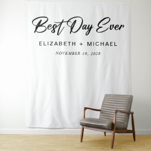 Wedding Best Day Ever Photo Booth Tapestry