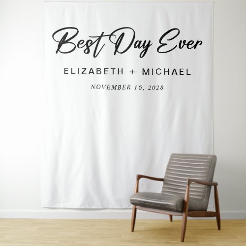 Wedding Best Day Ever Photo Booth Tapestry
