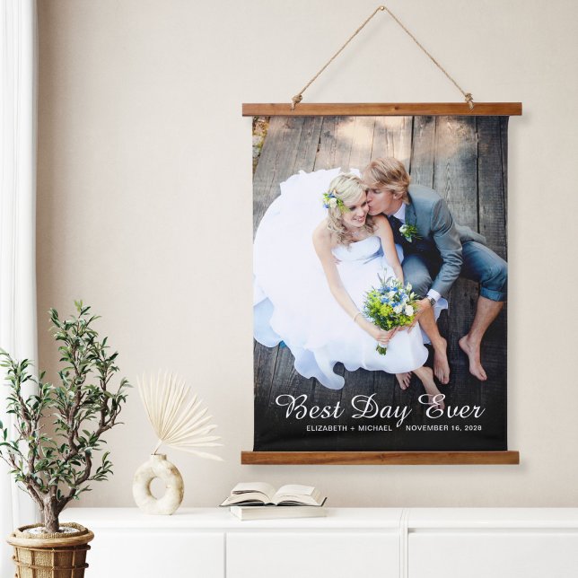 Wedding Best Day Ever Photo Hanging Tapestry (Creator Uploaded)