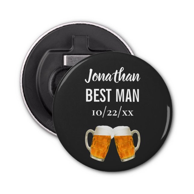 Wedding Best Man Bachelor Party Favor Beer Cheers Bottle Opener (Front)
