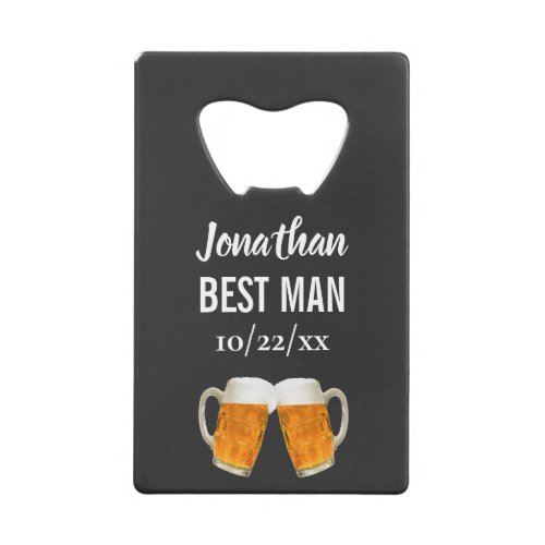 Wedding Best Man Bachelor Party Favor Beer Cheers Credit Card Bottle Opener