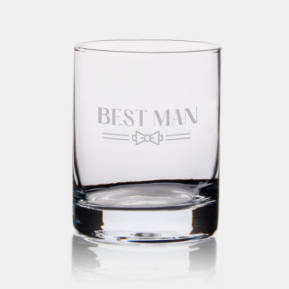 Wedding Best Man Etched Whiskey Glass