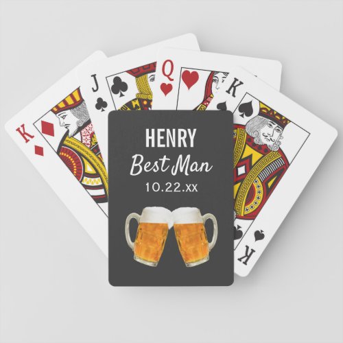 Wedding Best Man Favor Beer Cheers Playing Cards