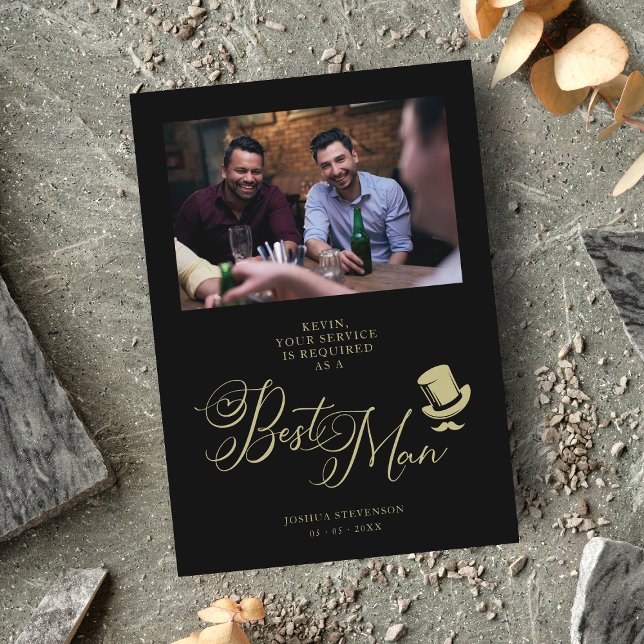 Wedding Best Man Funny Photo Proposal Card (Creator Uploaded)