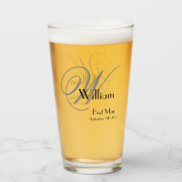 Wedding Best Man Gift Chic Monogram Name Cool Pint