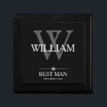 Wedding Best Man Gift Custom Name Elegant Cool  Box<br><div class="desc">Wedding Best Man Gift Monogram Script Customized Name Elegant Cool Keepsake Gift Box. Click personalize this template to customize it with the monogram last name initial, first name, and date quickly and easily. Matching Best Man Gift items in Best Man Collections in this store. Ships Worldwide Fast. Wedding Best Man...</div>