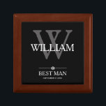 Wedding Best Man Gift Custom Name Elegant Cool  Gift Box<br><div class="desc">Wedding Best Man Gift Custom Name Elegant Cool Keepsake Gift Box. Click personalize this template to customize it with your monogram last name initial, your first name and date quickly and easily. Matching Best Man Gift items in Best Man Collections in this store. Ships Worldwide fast. Wedding Best Man Gift...</div>