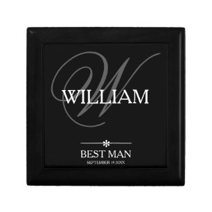 Wedding Best Man Gift Custom Name Modern Cute Gift Box