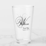 Wedding Best Man Gift Elegant Monogram & Name Cool Glass<br><div class="desc">Wedding Best Man Gift Elegant Monogram And Name Cool Pint Glass or Beer Glass. Best Man Gift modern chic monogram initial, name, and marriage date on the simple classic Beer Glass. Customize it for an extra special touch for your Best Man gift. Click personalize this template to customize it with...</div>