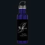 Wedding Best Man Gift Modern Monogram Name Cool Stainless Steel Water Bottle<br><div class="desc">Wedding Best Man Gift modern monogram initial and Best Man name, cool stainless steel water bottle. Add that extra special touch with a monogrammed gift specially for your Best Man. Click personalize this template to customize your own monogram last name initial and your own first name and date quickly and...</div>