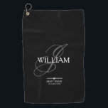 Wedding Best Man Gift Monogram Name Modern Cool  Golf Towel<br><div class="desc">Wedding Best Man Gift Monogram And Name Modern Cool Black Golf Towel. Click personalize this template to customize it with your Best Man's monogram last name initial and their first name and the date of the marriage quickly and easily. Wedding Best Man Gift Monogram Name Modern Cool Golf Towel, is...</div>
