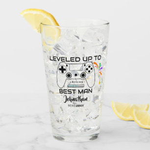 Wedding Best Man Leveled Up Gamer Glass
