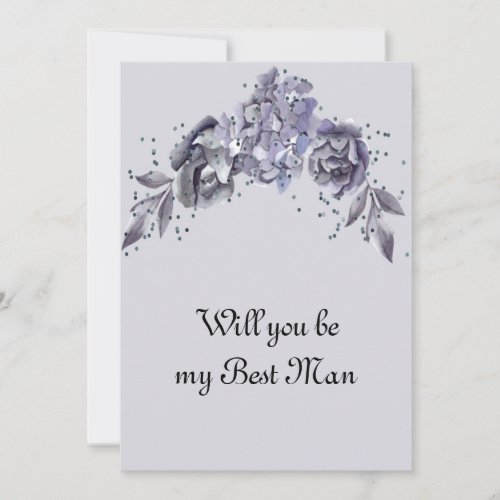 Wedding Best Man Request Slate Blue Series