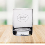 Wedding Best Man Stylized Name Etched Rocks Glass<br><div class="desc">Rock glass for the Best Man in your wedding party that features an etched, oval design with Best Man's name in stylized script. Personalize your glass by editing and replacing Best Man's name with your own. A great party supply idea for a bachelor party! Also available in other glassware styles....</div>